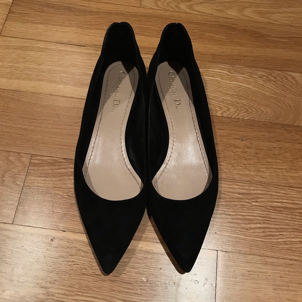 Dior shoes black suede flats